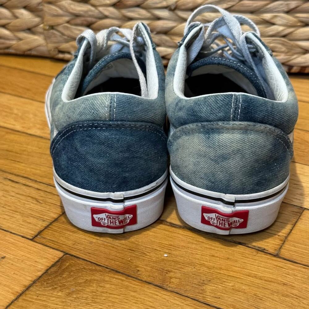 Vans Old‎ Skool Denim Blue Wash Canvas Skate Shoes Sneakers Womens 9 - Picture 4 of 8